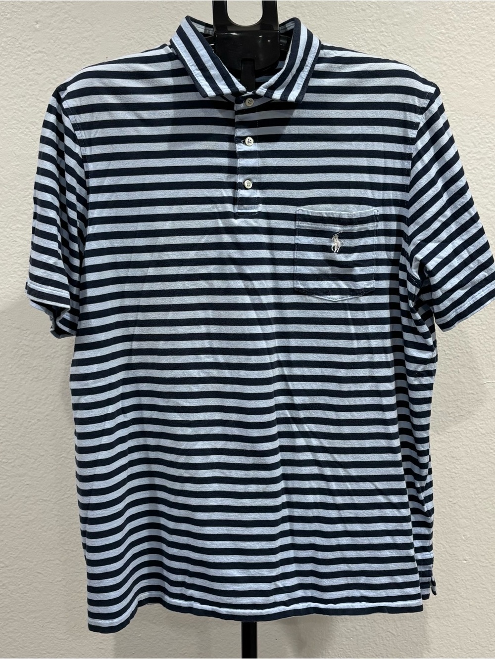 Polo Ralph Lauren Men's Classic Fit Striped Polo Navy/White Cotton Size XL